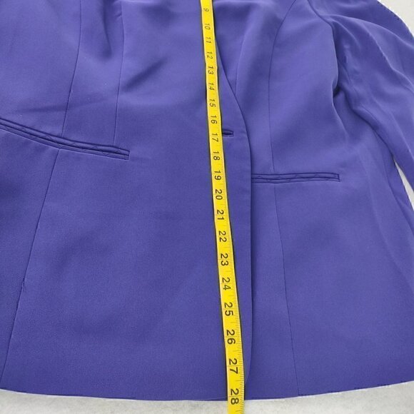 Natasia Purple Single Button Long Line Blazer with Shoulder Pads Size 26 (NWT) - Picture 8 of 13